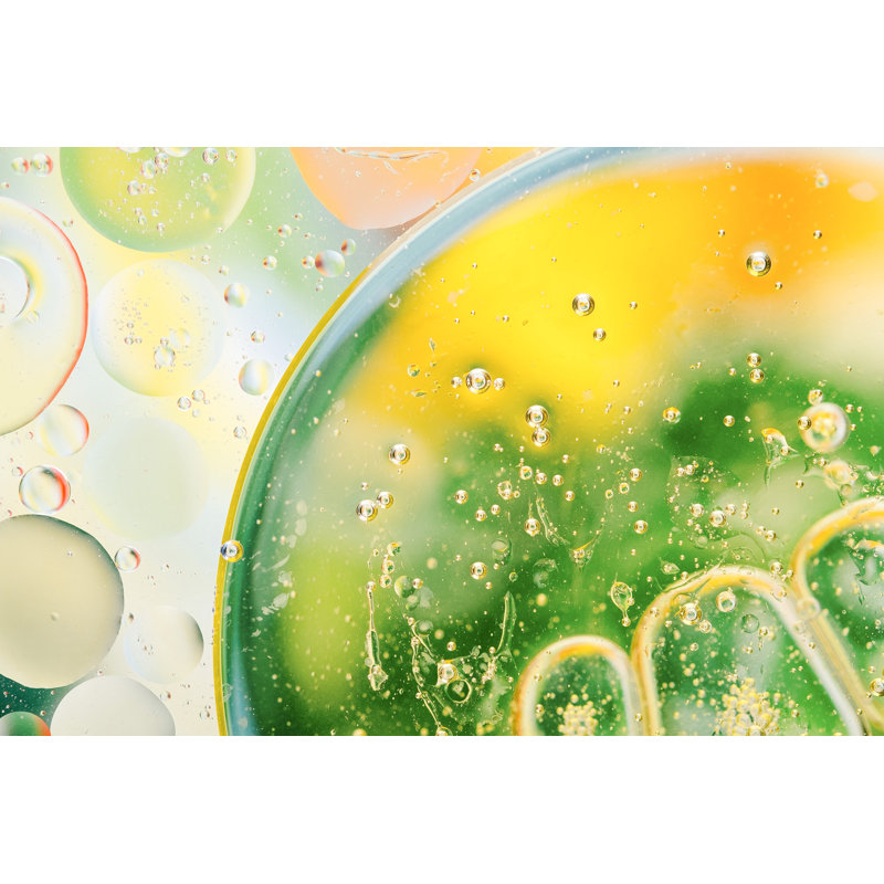 Bulles de verre coulant, vert, jaune, H 16 po x l 24 po x P 1,5 po