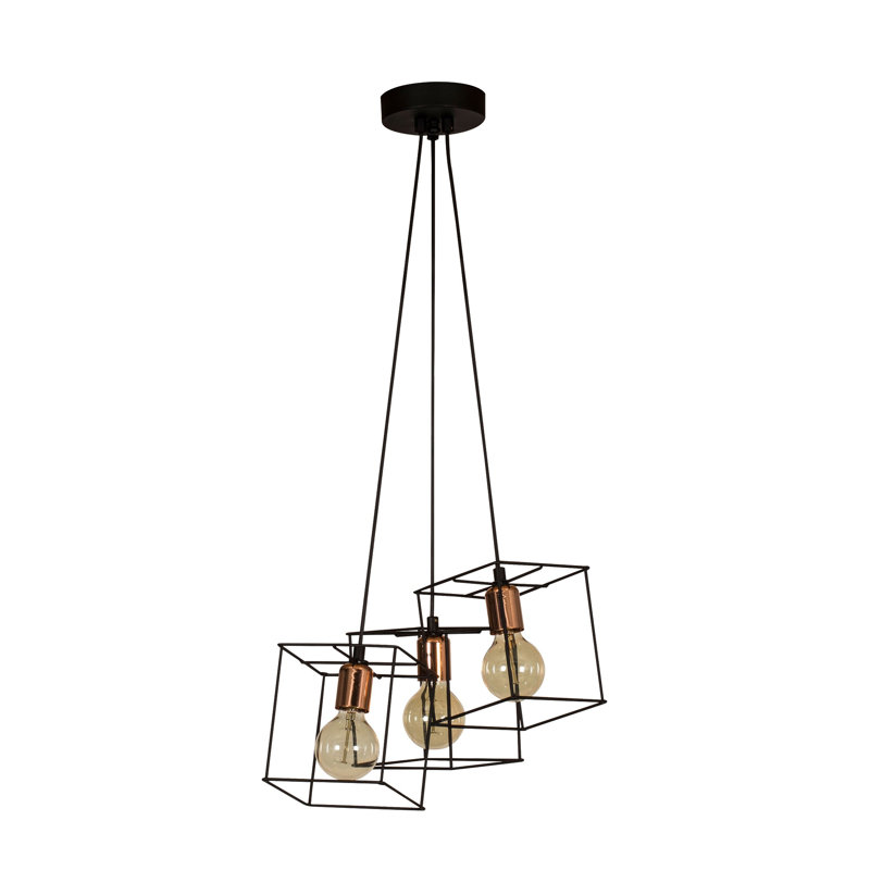 Luminaire suspendu rectangulaire à 3 lumières Akram