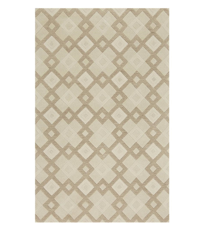 Tapis ivoire en laine 5 po x 8 po