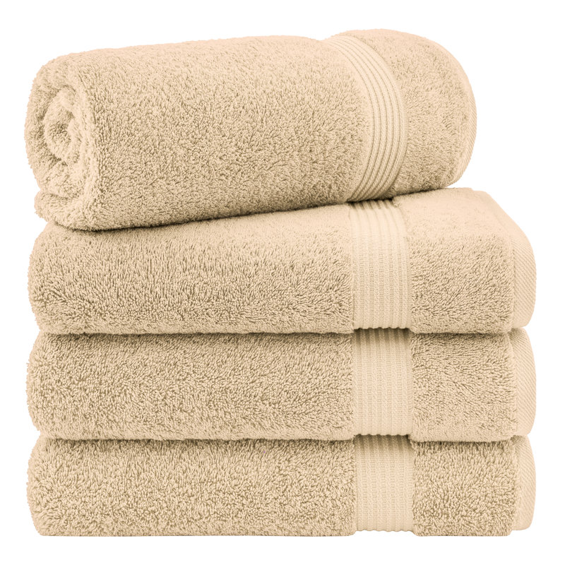 Ensemble de serviettes de bain 100% coton turque 4 pièces, serviettes de bain douces et absorbantes, Taupe sable