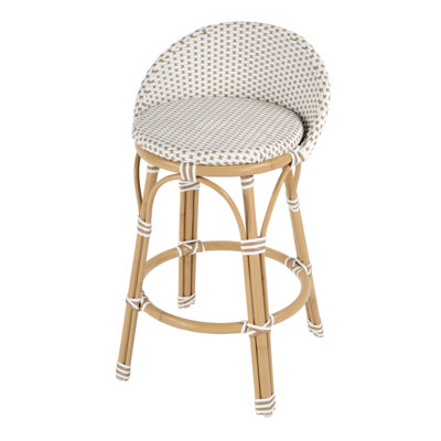 Tabouret de comptoir à dossier bas Ellie
