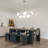 7 - Light 36 inch Dimmable Sputnik Modern Linear Chandelier with White Glass Globe Shade-1116773063