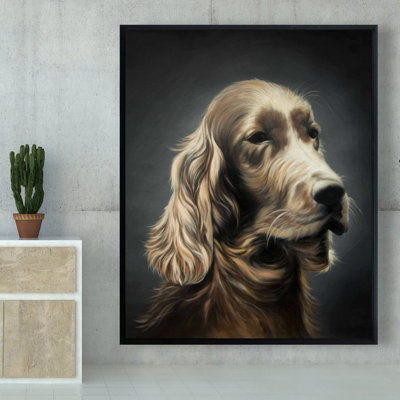 Field Spaniel - reproduction de cadre flottant sur toile