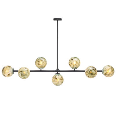 Melesax Iron and Glass Chandelier