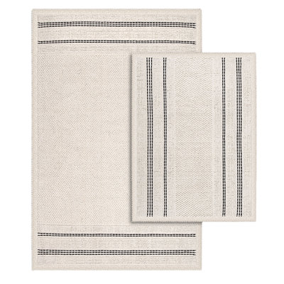 Porto Boho Style Soft Absorbent Turkish Cotton Bath Rugs