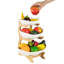 Centrella 3-Tier Countertop Freestanding Ceramic Fruit Bowl W/ Bamboo Stand-1380388296