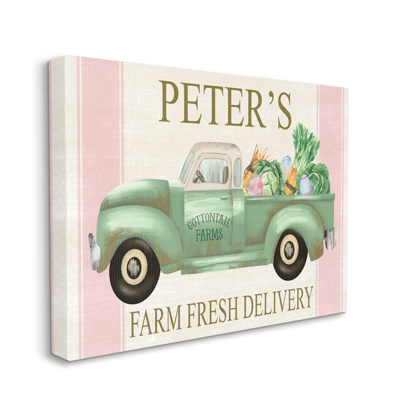 «Farm Fresh Livraison Sign», par Rust Art, Toile tendue, H 16 po x l 20 po x P 1,5 po