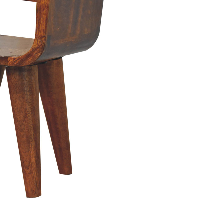 Extra Mini Oak-Ish Curve Lower Bedside, Brown