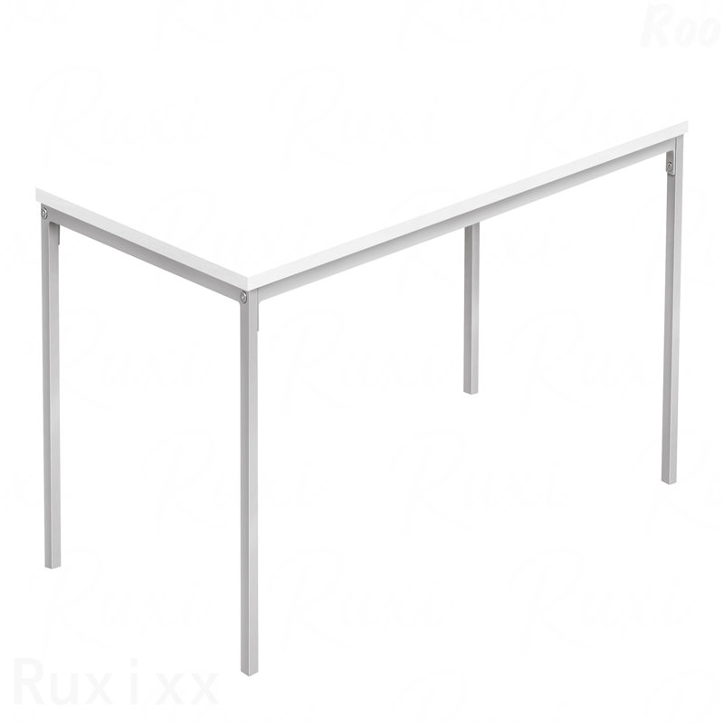 Table basse contemporaine contemporaine rectangulaire moderne en métal gris laminé gris L 40 po, Argent, Blanc