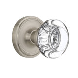 Classic Rosette with Round Clear Crystal Door Knob