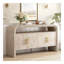 Buffet courbé minimaliste 59,8 po avec poignées dorées, armoire de rangement multifonctionnelle à 4 portes, console d'entrée avec tablette ouverte pour le salon, la salle à manger-912043779