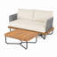 Causeuse et table d'extérieur en bois d'acacia tissé avec corde-1645736025