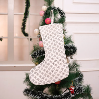  Bohemian Block Print Holiday Stocking Handmade Christmas Decoration- Chingari