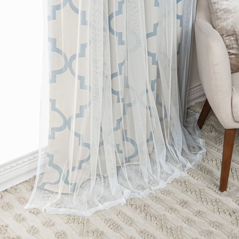 Rideau obscurcissant en polyester Toniana, Porcelaine, L 52 po x L 84 po