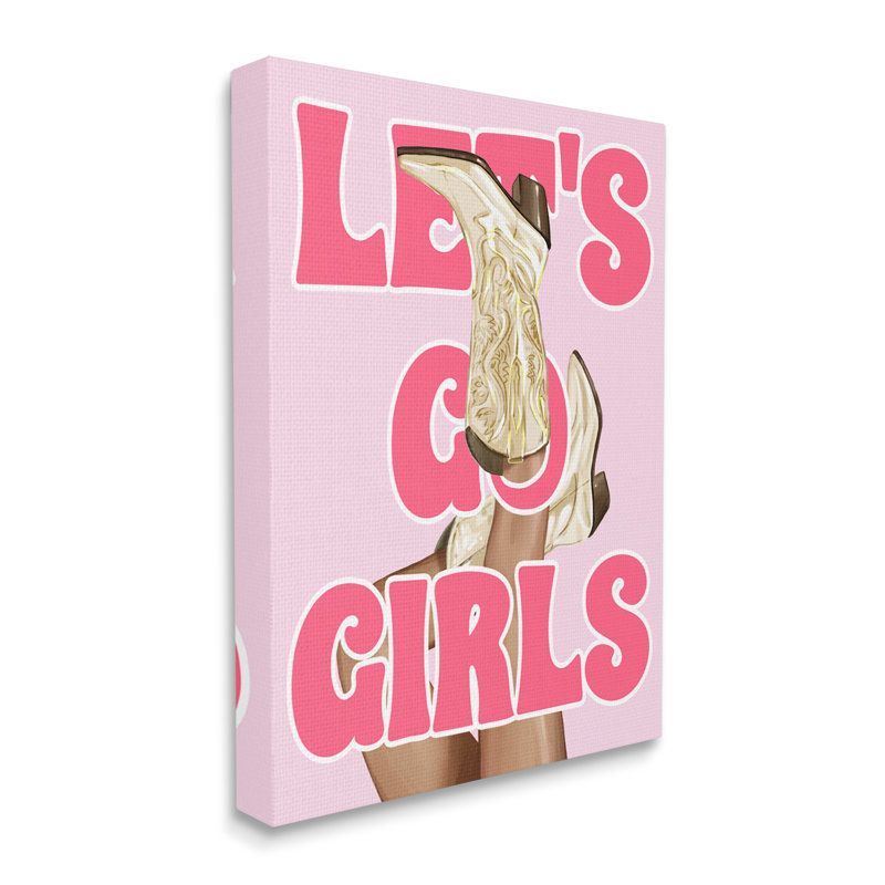 «Let Go Girls Cowgirl» par Ziwei Li, H 20 po x l 16 po x P 1,5 po, Estampe numérique Farmhouse