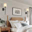Metal Wall Sconce with Linen Shade