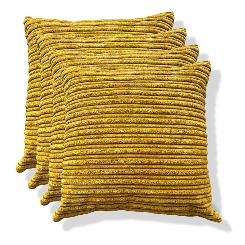 Beneta Square Throw Cushion, Mustard