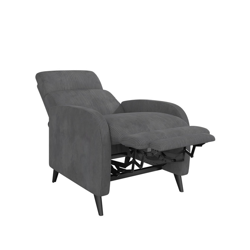 Bagtas Pushback Recliner, Gray Corduroy