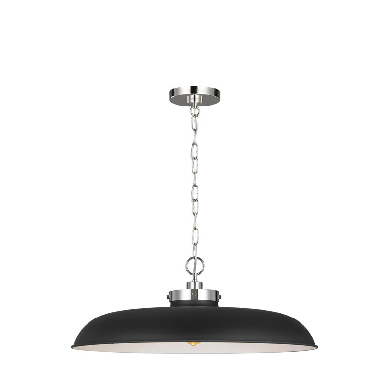 Wellfleet 1 - Light Pendant, Polished Nickel, Midnight Black