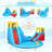 15.42' x 14.57' Inflatable Slide with Water Slide and Air Blower