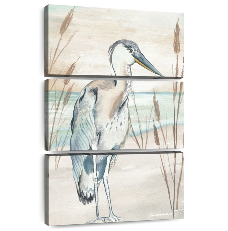 Brampt Heron By Beach Grass I, 32" H x 20" W