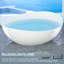 Baignoire autoportante en résine de 63 po, blanc brillant, avec bonde escamotable et baignoire relaxante blanche de luxe avec trop-plein pour salle de bain moderne