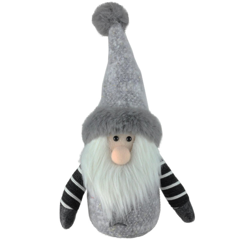 Décoration de Noël de table 8 "Wolfgang le gnome gris et blanc