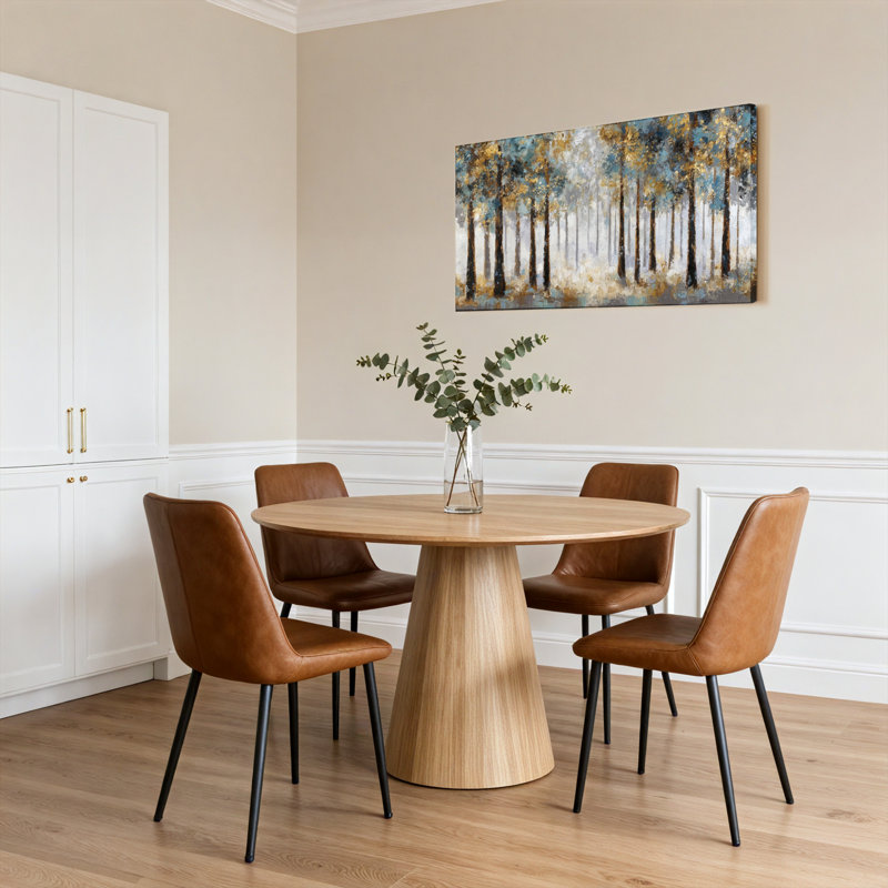 Ensemble de 1 tableau abstrait représentant des arbres de la forêt, H 20 po x l 40 po