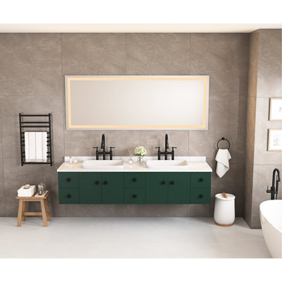 Bathroom Led Dressing Mirror 72*32, Smart Touch Operated, Multiple Color Temperatures & Lighting, Defogging, White Aluminium, 72in X 32in 1.2in, 44.7lb 72*32 Makeup Mirror, Controlled, Switchable