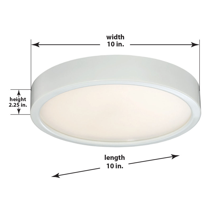 Hilmar Glass LED Flush Mount, White, 2.25" H x 10" W x 10" D