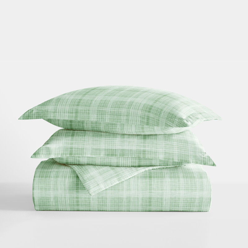 Becky Cameron Plaid Duvet Cover Set, Forest, Full/Queen Duvet Cover + 2 Shams