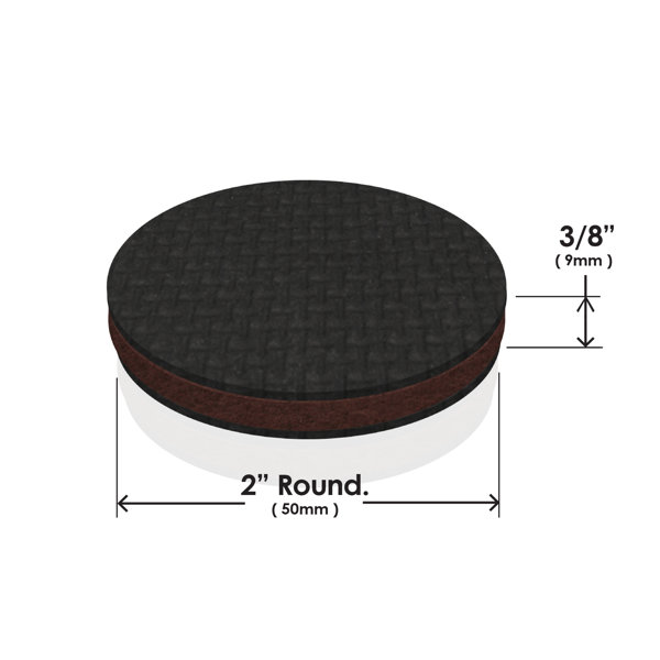 Slipstick GorillaPads CB147 Non Slip Furniture Pads/Gripper Feet (Set of  16) Self Adhesive Rubber Floor Protectors, 1 inch Round, Black 