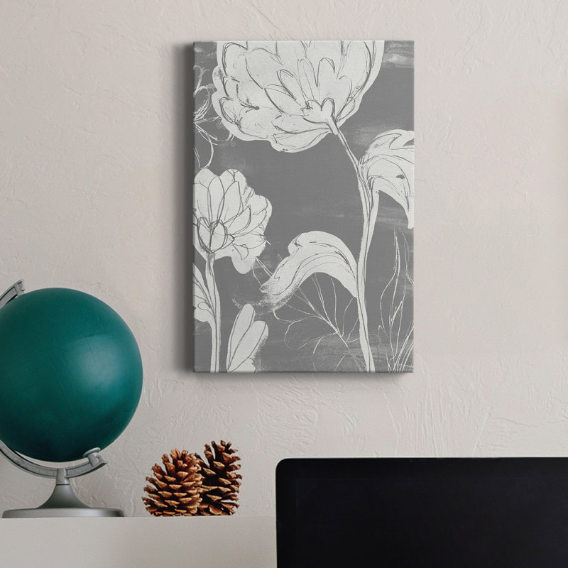 " Grayscale Garden II ", 36" H  x 24" W x 1" D