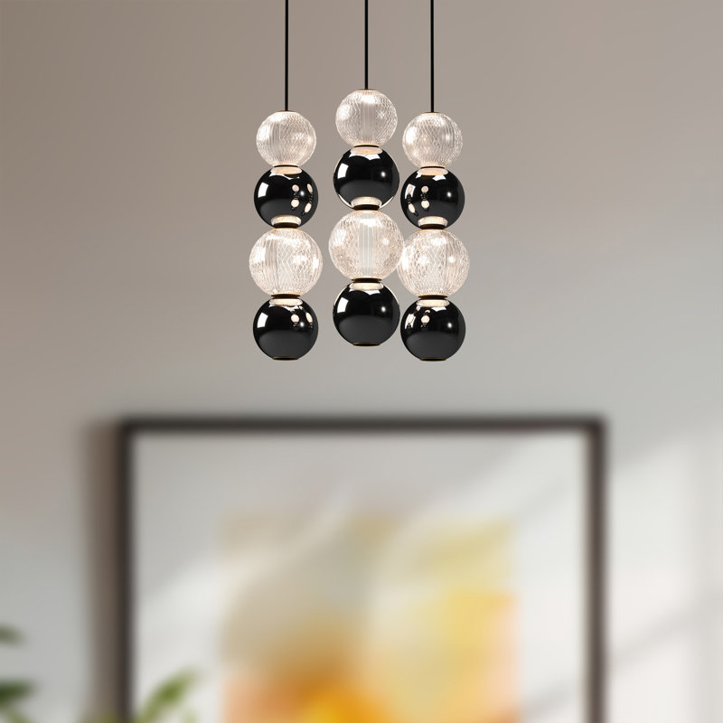 Onyx 12 - Light LED Pendant, Natural Brass