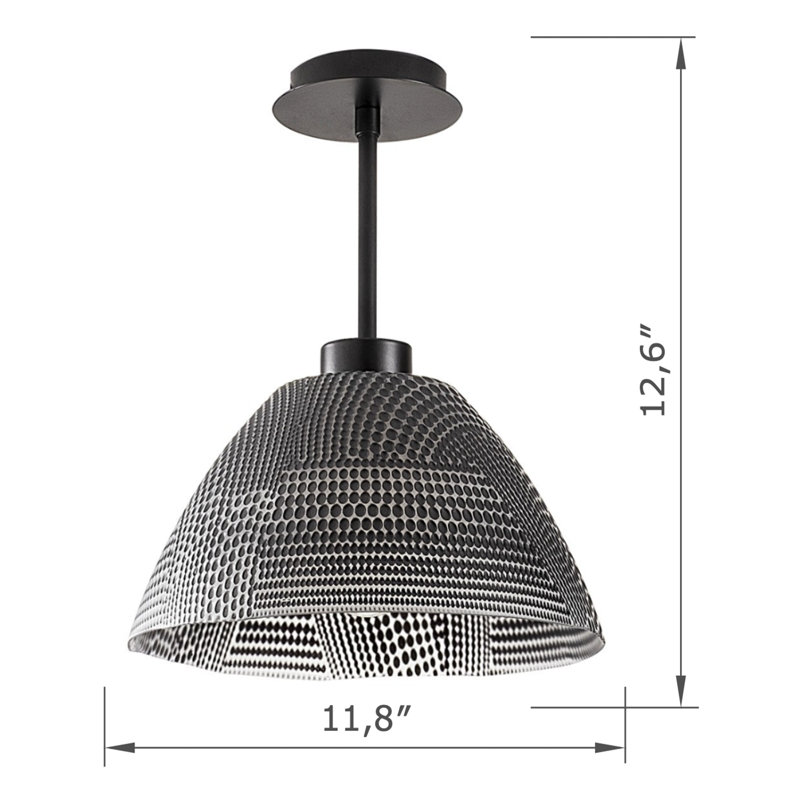 Metal Body Semi Flush Mount With Glass Cap