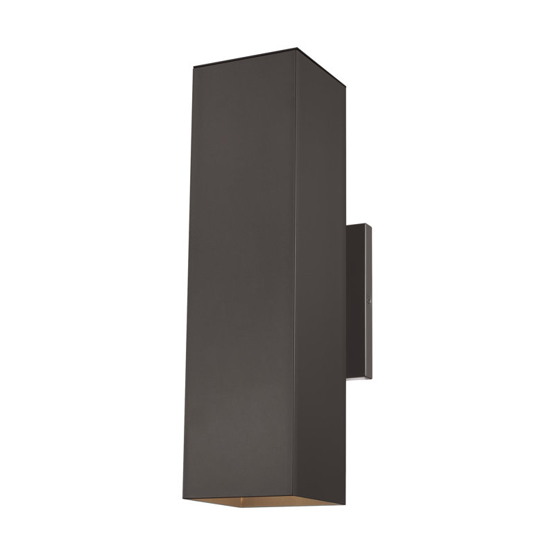Medium Two Light Outdoor Wall Lantern, Bronze, 18.5" H x 5" W x 7.75" D, No