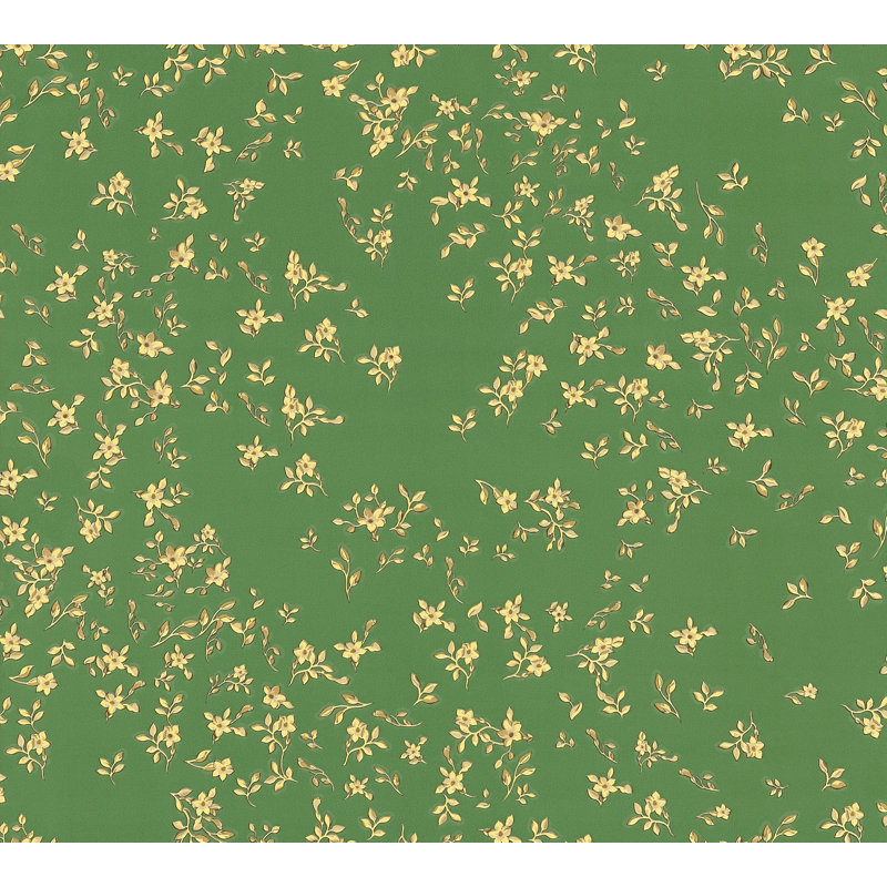 1005cm x 70cm Wallpaper Roll, Green/Yellow/Beige