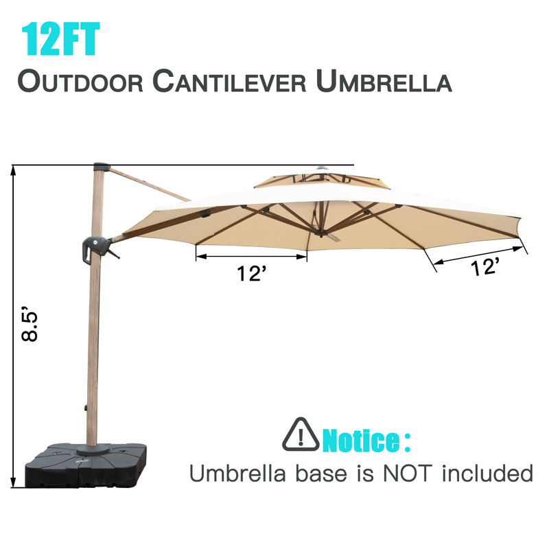 Parasol suspendu Ridit 11'5 "Ridit, Crème
