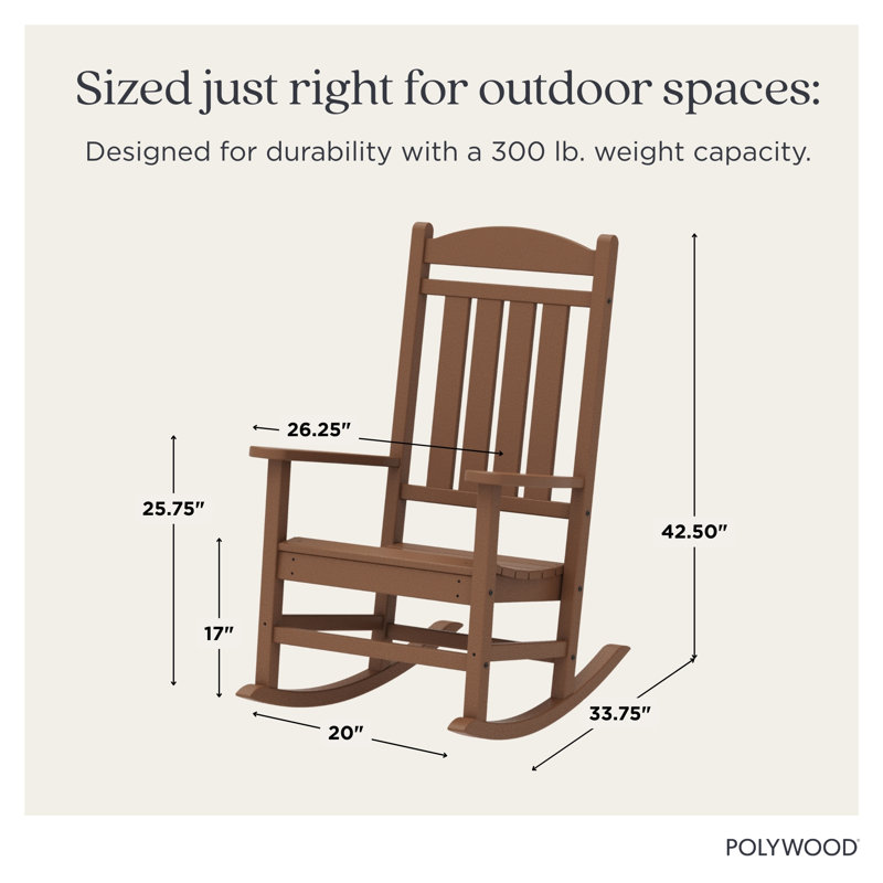 POLYWOOD Rocker Rocking Chair, Teak