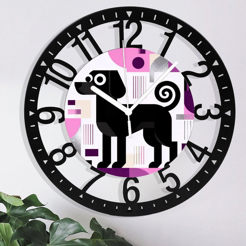 Horloge murale ronde en fer 10 po avec mouvement à quartz silencieux, chiffres arabes, impression UV, Rose