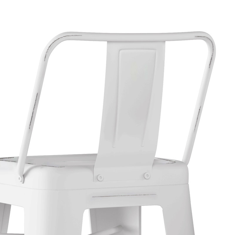 Tabouret 30 "en métal (ensemble de 2), Blanc