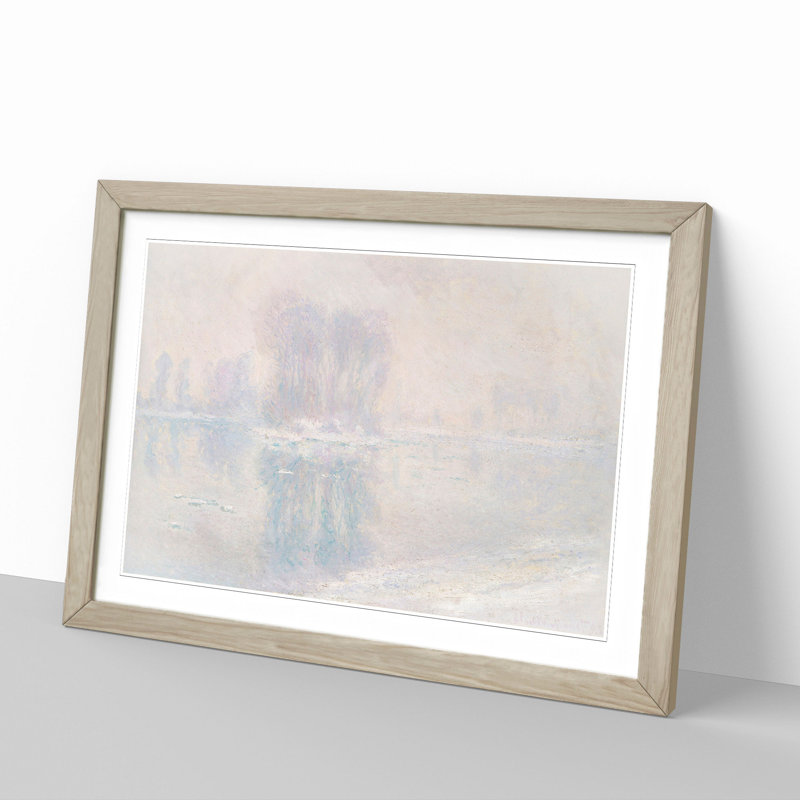 Ice Floes by Claude Monet - Picture Frame Painting, 27cm H x 36cm W x 2cm D, Oak Framed