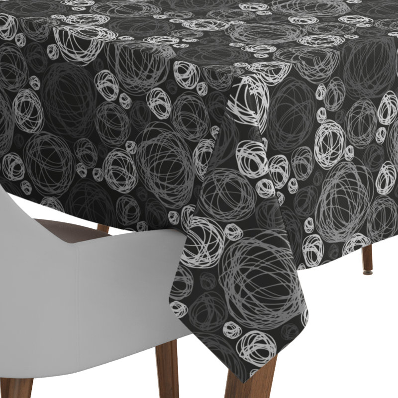 Nappe Dunwich, Noir / blanc / gris, 60 po carré