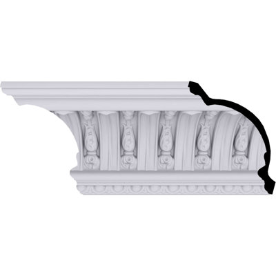 Endurathane Raymond Crown Moulding, 7 3/8"H x 9 1/8"P x 11 3/4"F x 94 1/2"L, Factory Primed