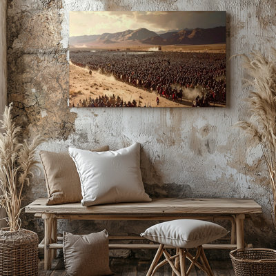 Canvas Wall Art Epic Battlefield Canvasmassive Army Marching Under Sepia Sky