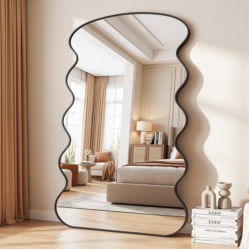 Miroir pleine longueur The Wave, Noir, 76 po x 44 po