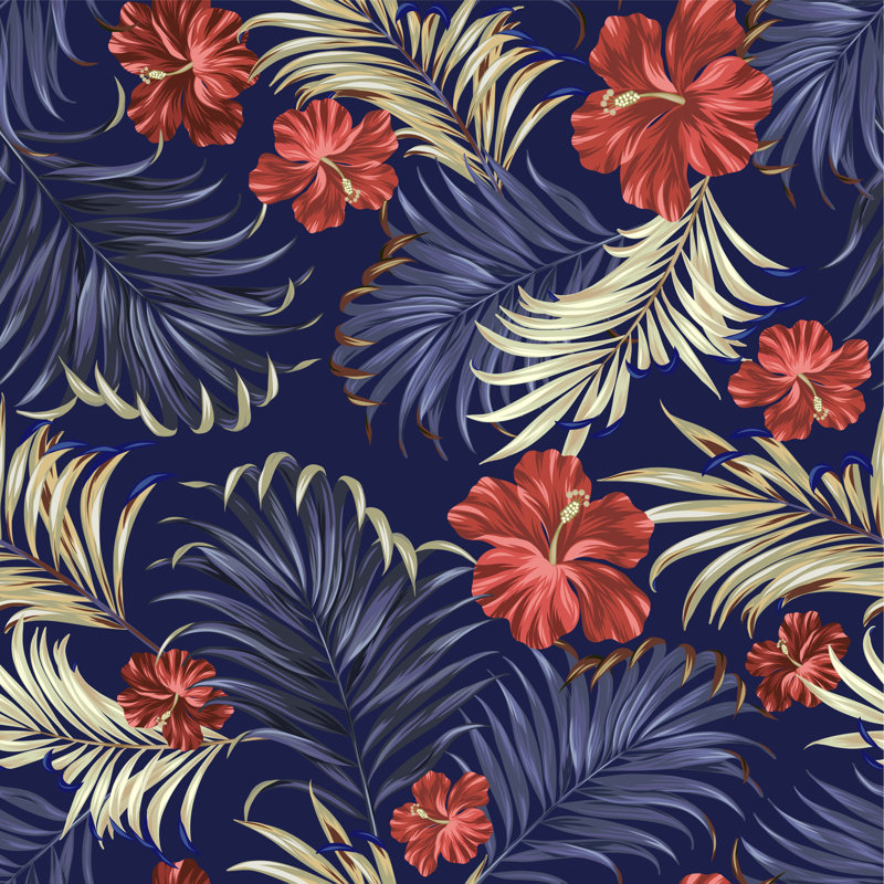 Motif tropical, H 36 po x l 36 po