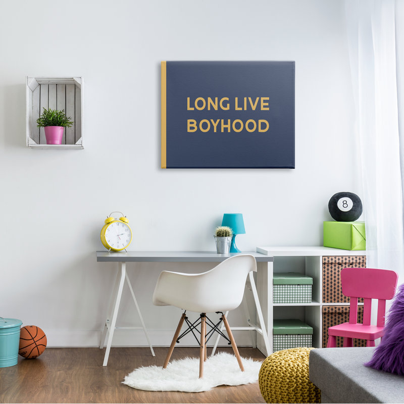 «Vive l'enfance», phrase audacieuse pour enfants, Toile tendue, H 30 po x l 40 po x P 1,5 po