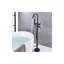 Black Square Curve Freestanding Bath Tap With Shower-998979613