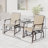Double Patio Glider Chair with Glass Top Center Table, Light Brown-1811822368